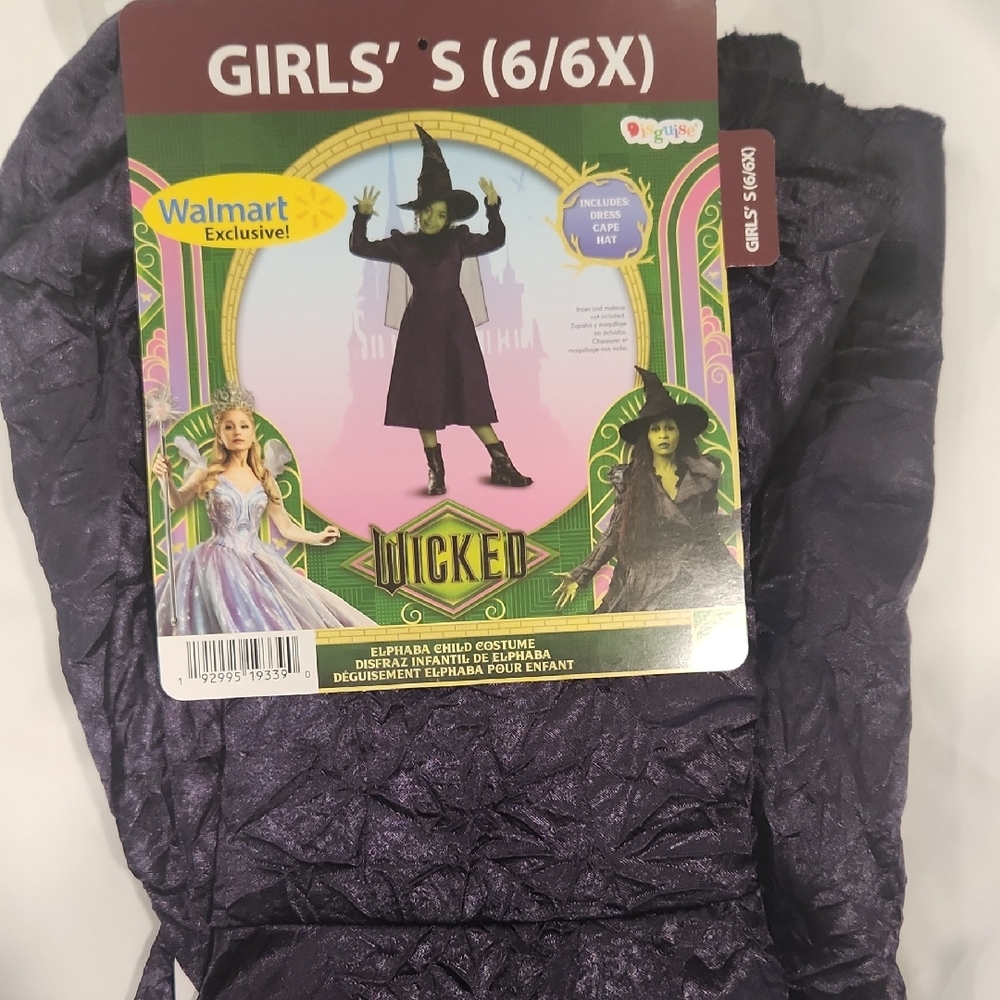 Wicked Witch Kids Costume - Elphaba Size SMALL 6/6X